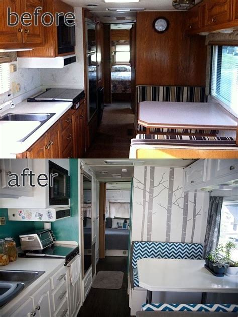 Before After Vintage Camper Remodel Popular Camper Reno Idea