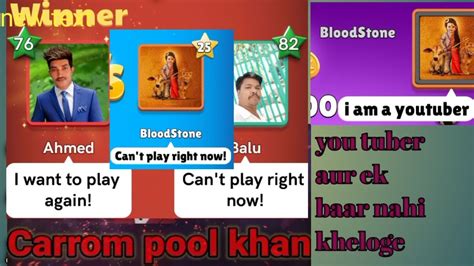 You Tuber Vs Carrom Pool Khan Trick Shots And Marble Clash Carrom Pool