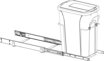 Bloc tiroir pour poubelle Coulisse à roulement à billes unique avec