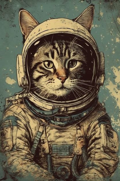 Premium Ai Image A Cat In A Space Suit