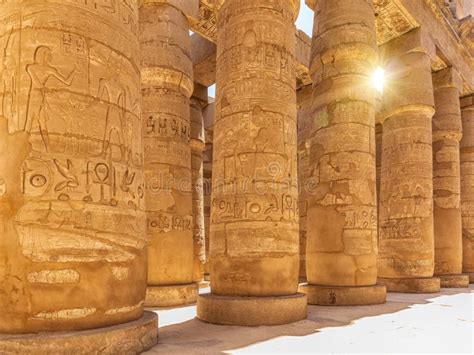 The Great Hypostyle Hall Columns In The Karnak Temple Complex Luxor