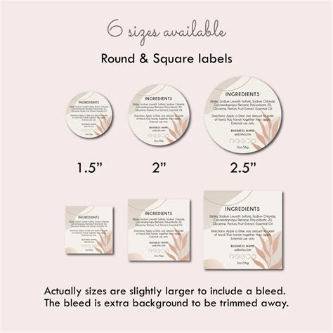 Ingredient Label Template Custom Product Packaging Sticker Etsy