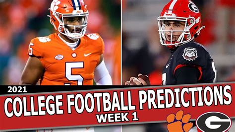 College Football Predictions Week 1 Youtube