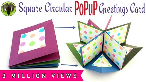 Square Circular Popup Greeting Card Diy Tutorial By Paper Folds