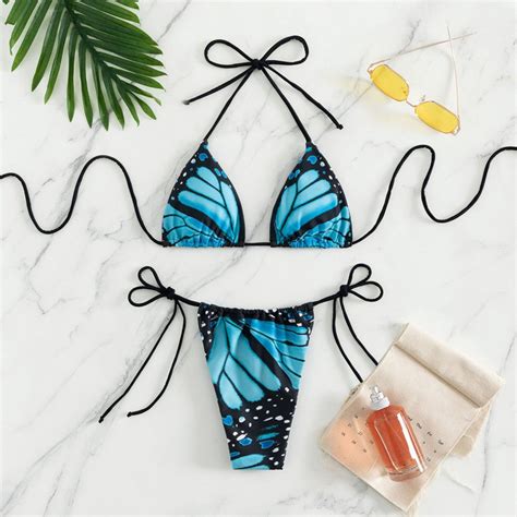 Butterfly Bikini Set Two Piece Bikini Tie Bikini Sexy Bikini Women S Swimwear 4 Colors Optional