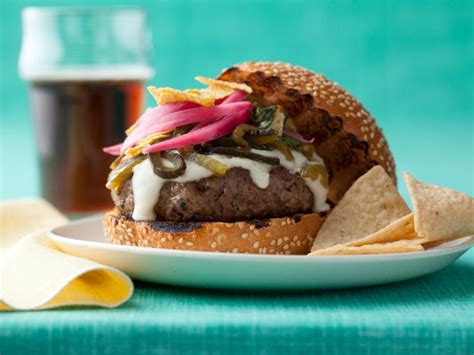 Throwdowns Green Chile Cheeseburgers Recipe Bobby Flay Food Network