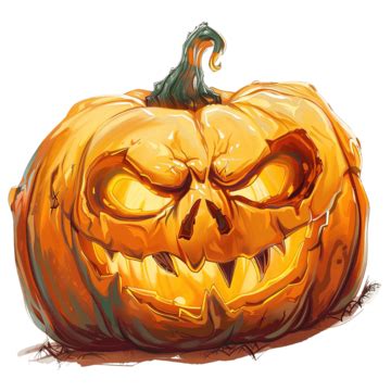 Diseño De Calabaza De Halloween Aterrador PNG dibujos Aterrador