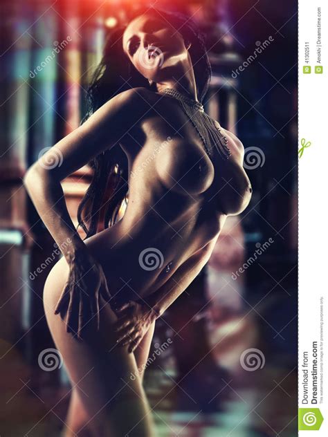 Naked Brunette Stock Image Image Of Nightlife Alone