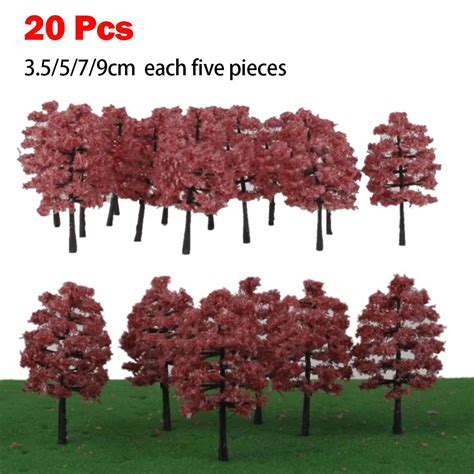 20 Stuks Model Bomen Trein Spoorweg Park Landschap Plastic Bloem Bomen