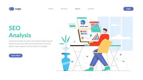 Premium Vector Seo Analysis Landing Page Vector Illustration