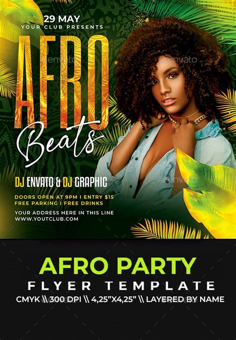 Afro Party Flyer Print Templates Graphicriver