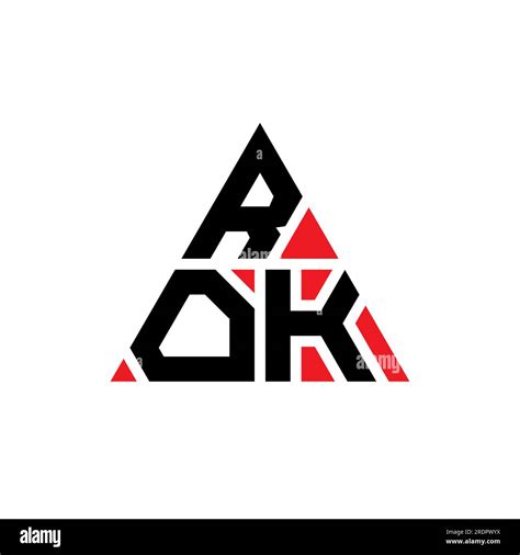 Rok Triangle Letter Logo Design With Triangle Shape Rok Triangle Logo