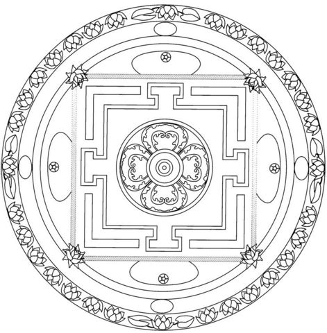 Tibetan Mandala Coloring Page Free Printable Coloring Pages