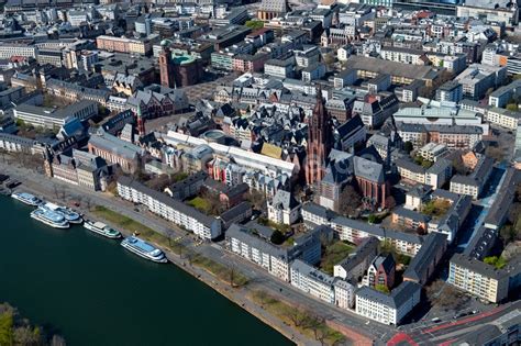 Frankfurt Am Main Aus Der Vogelperspektive Kathedrale Kaiserdom St