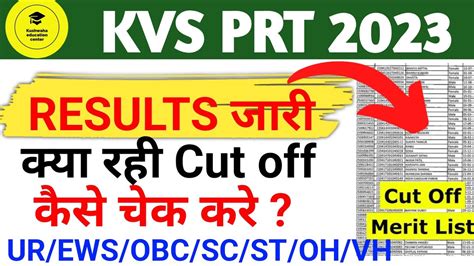 KVS PRT RESULT 2023 OUT KVS PRT CUT OFF 2023 KVS PRT Result