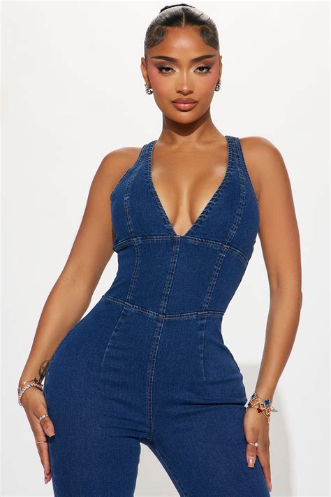 Out West Denim Jumpsuit Dark Wash Fashion Nova Jumpsuits Fashion