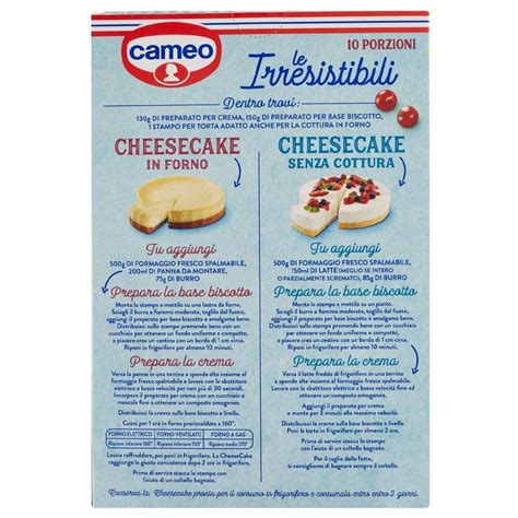 CAMEO PREPARATO PER TORTA CHEESECAKE LE IRRESISTIBILI GR 280