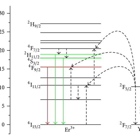 Schematic energy level diagram of Yb³ and Er³ ions Download