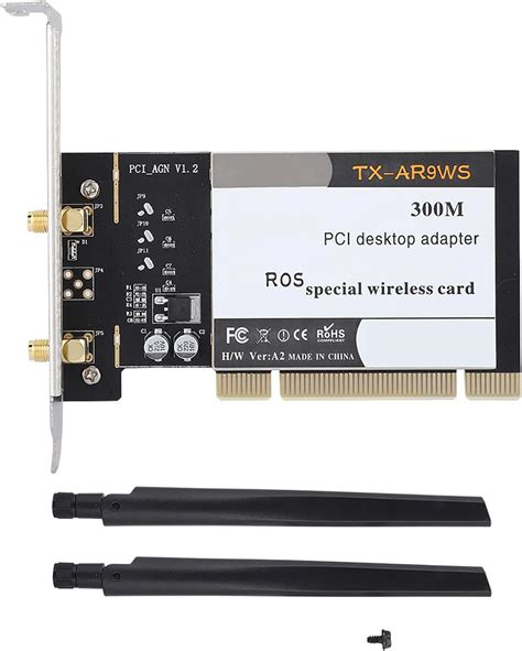 ASHATA Placa de rede PCI cartão Wifi sem fio AR9220 300M PCI PC