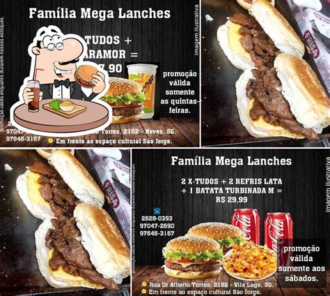 Família Mega Lanches pub Bar São Gonçalo Menu do restaurante e