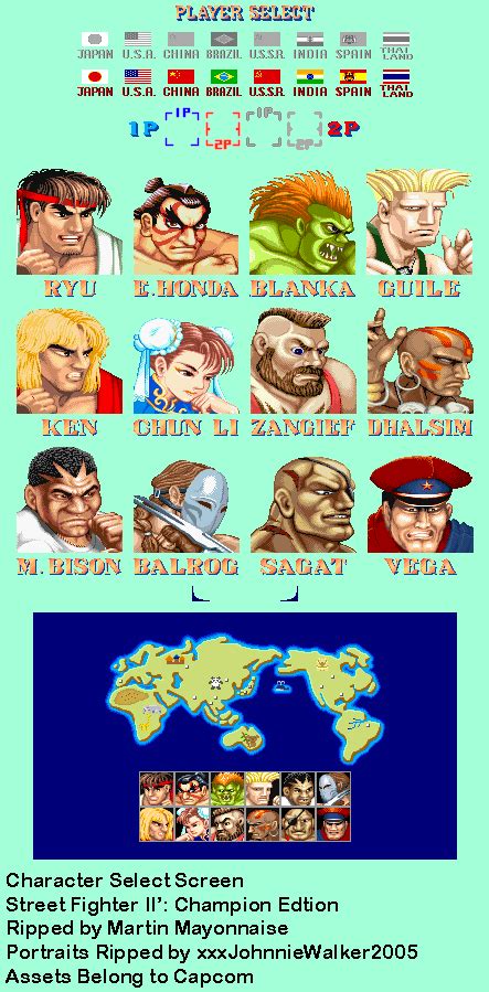 The Spriters Resource Full Sheet View Street Fighter 2 Super