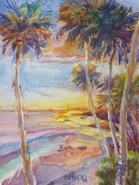 Beach Sunset Painting at PaintingValley.com | Explore collection of ...