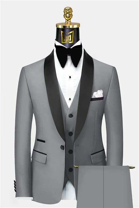 Medium Grey Tuxedo 3 Piece Gentlemans Guru