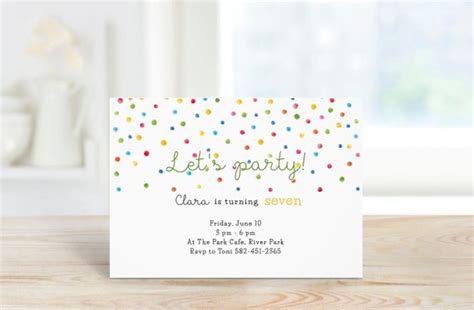 Confetti Birthday Invitation Colorful Birthday Invite For Girls