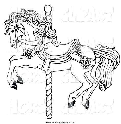 Printable Carousel Horses Coloring Pages