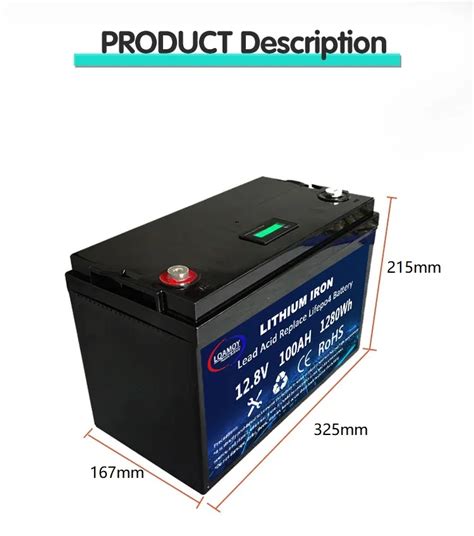 Lifepo4 Bateria 12v 100ah Lithium Iron Battery Pack Light Weight 12 V