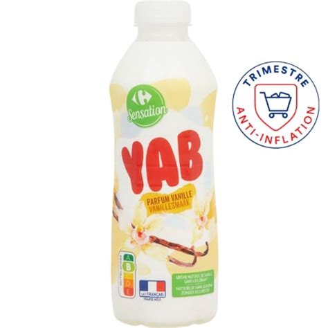 Yaourt à boire saveur vanille yab CARREFOUR SENSATION la bouteille de