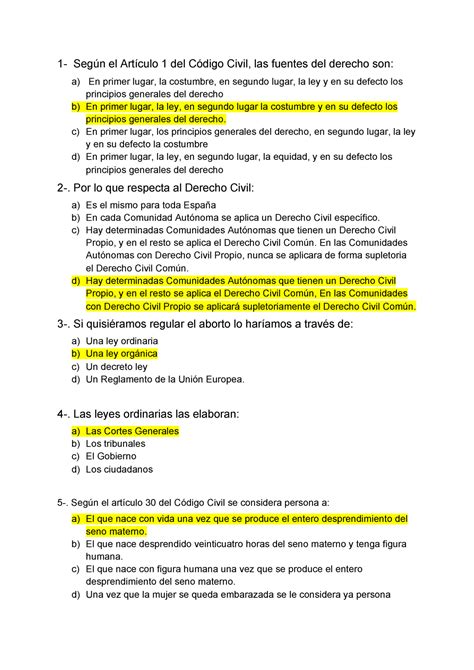 Examen Final Ae Seg N El Art Culo Del C Digo Civil Las