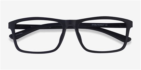 Team Rectangle Matte Black Full Rim Eyeglasses Eyebuydirect Canada