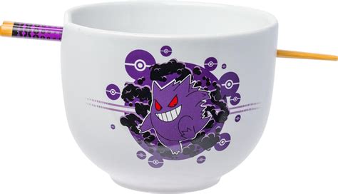 Silver Buffalo Pokemon Gengar Pokeballs Boxed Ceramic Ramen Bowl With