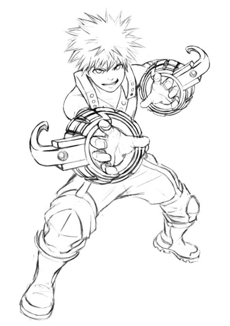 Katsuki Bakugou My Hero Academia Bakugo Coloring Page Coloring Home