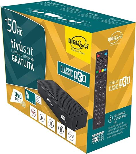 Décodeur Satellite Digiquest Q30 Classic Tivusat PVR AERVI