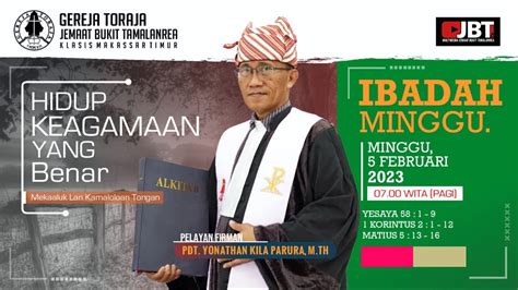 Live Ibadah Hari Minggu Februari Wita Gereja