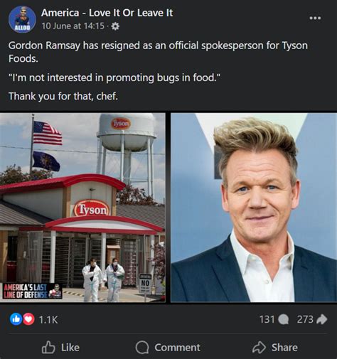 Fact Check The Truth Behind Claims Gordon Ramsay Resigned As Tyson Foods Spokesman Over Bugs In