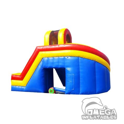 15ft Rainbow Helix Dual Lane Wet Dry Slide With Slip N Slide Omega