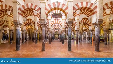 Wide Panorama of Mezquita Interior, Cordoba Stock Image - Image of ...