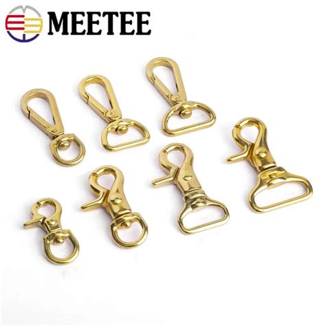 Meetee 25pcs 10 25mm Metal Brass Hook Buckle Carabiner Bag Clasp