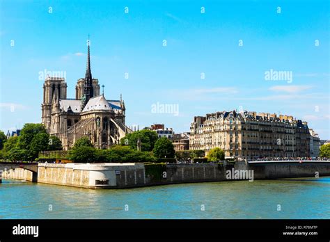 Notre Dame Church Unesco World Heritage Site Paris France Stock