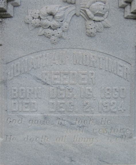 Jonathan Mortimer Reeder 1860 1924 Find A Grave Memorial