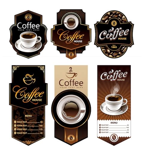 Coffee Labels Collection Vector Premium Download