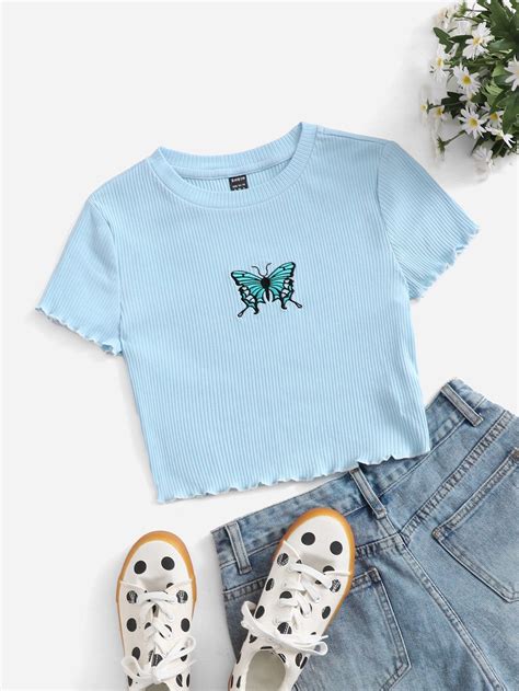 Girls Mushroom Embroidered Rib Knit Tee Artofit