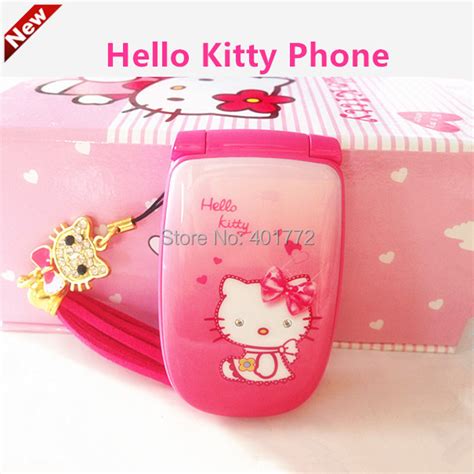 Cute Hello Kitty Flip Cell Phone W88 Luxury Rinestone Music Flash Light