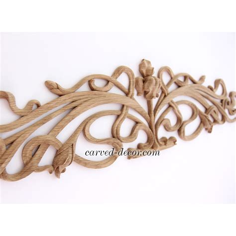 Modern Wooden Onlay Large Floral Interior Applique