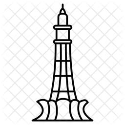 Minar e Pakistan Icon - Download in Line Style