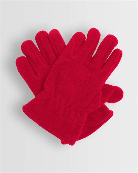 Unisex Red Fleece Gloves Direct Clothing