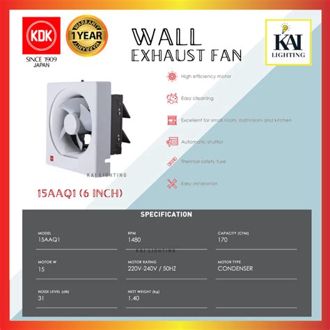 Kdk Wall Mounted Exhaust Ventilating Fan Kdk 15aaq1 Kdk 20aqm8 Kdk